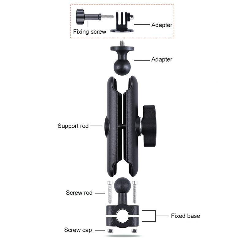 25mm Ballhead Car Seat Mount for Action Cameras with Phone Clamp and Anti-lost Case 7