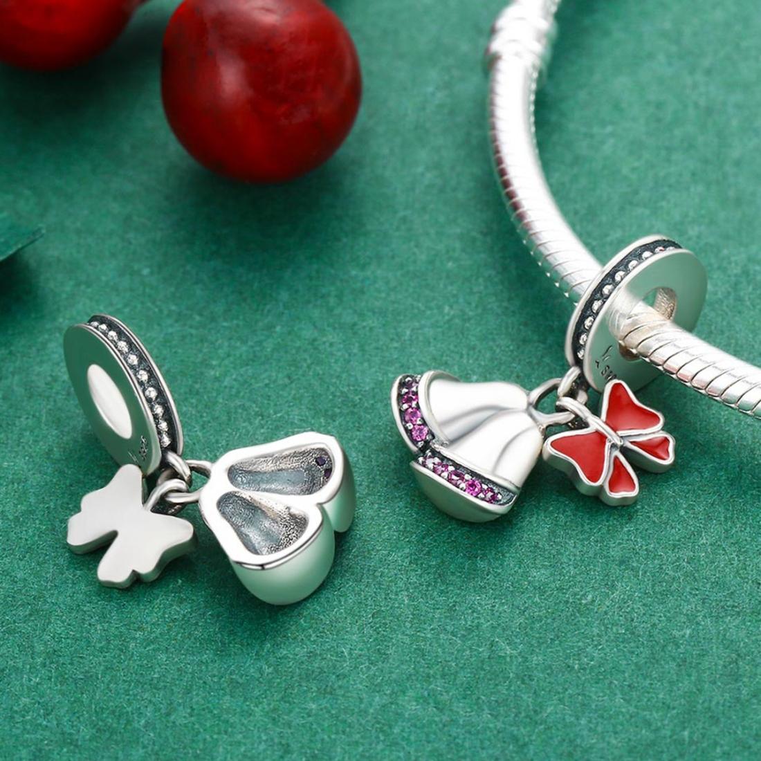 925 Sterling Silver Christmas Wind Chime Pendant 5