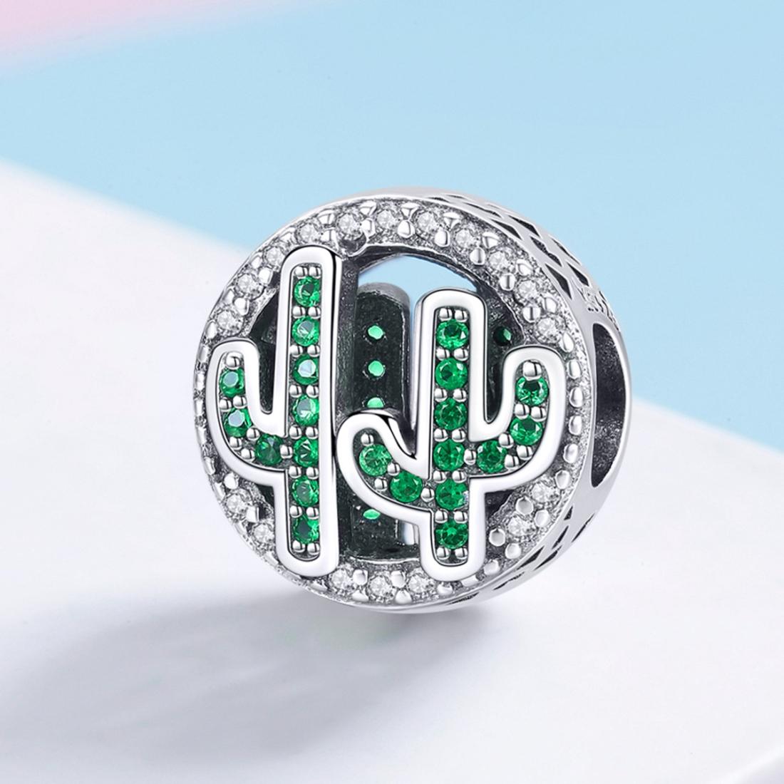 925 Sterling Silver Vigor Cactus Bead Pendant 3