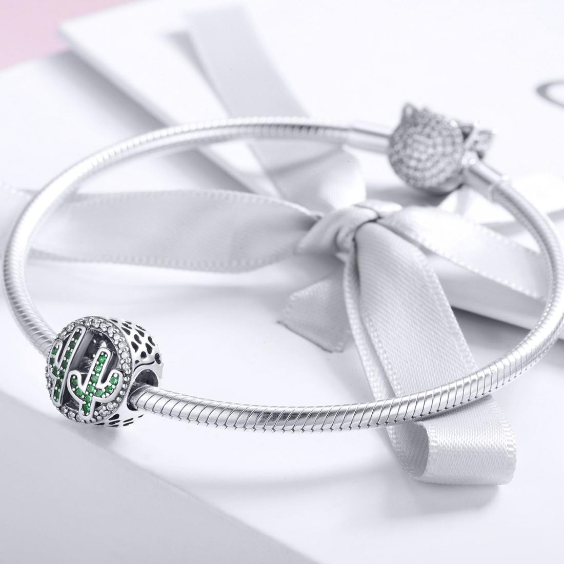 925 Sterling Silver Vigor Cactus Bead Pendant 4