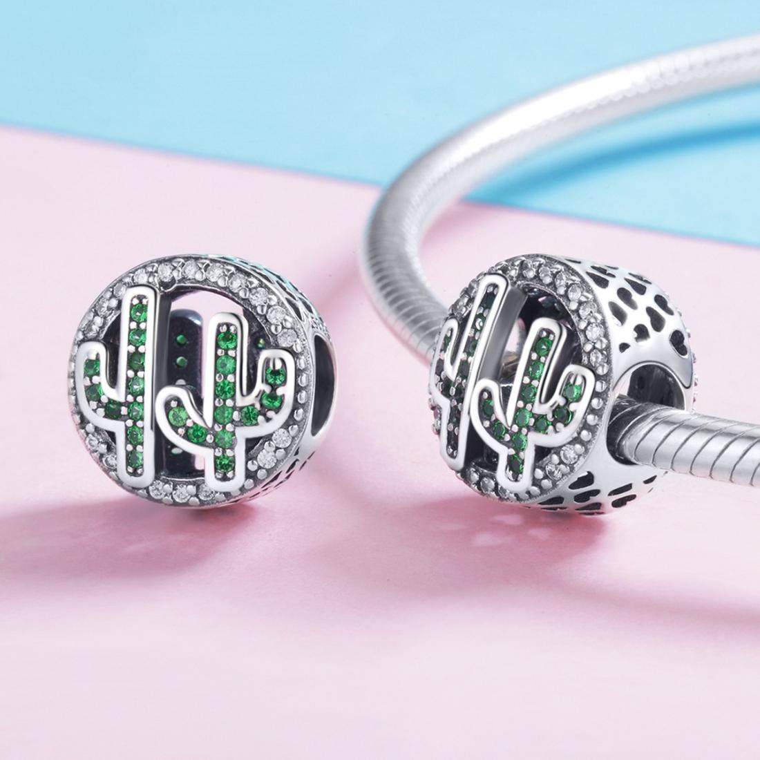 925 Sterling Silver Vigor Cactus Bead Pendant 5