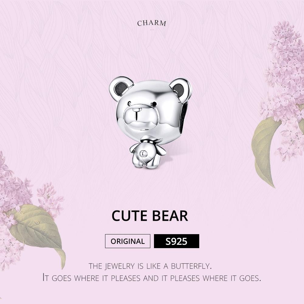 925 Sterling Silver Bear Bead Bracelet Accessories 4