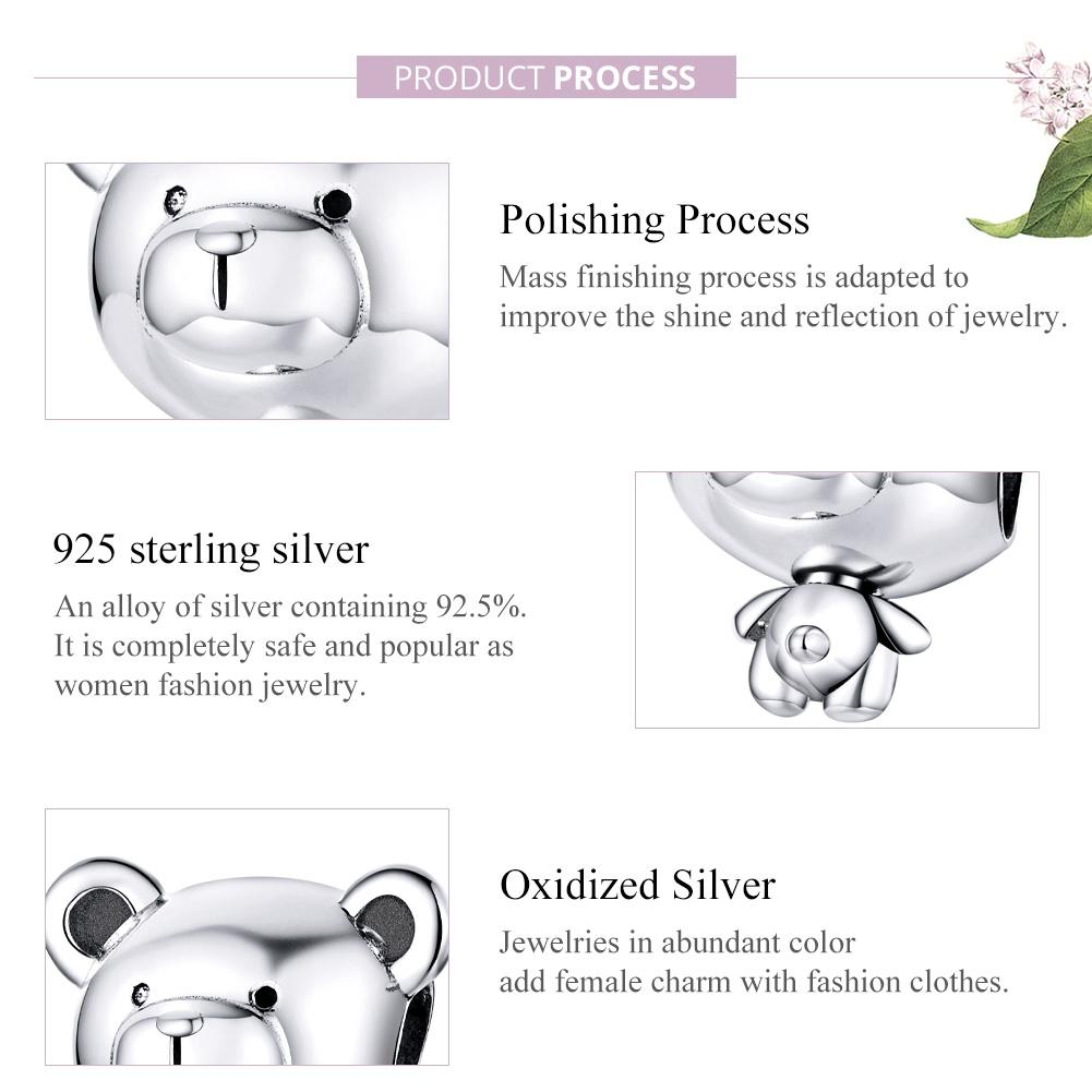 925 Sterling Silver Bear Bead Bracelet Accessories 5