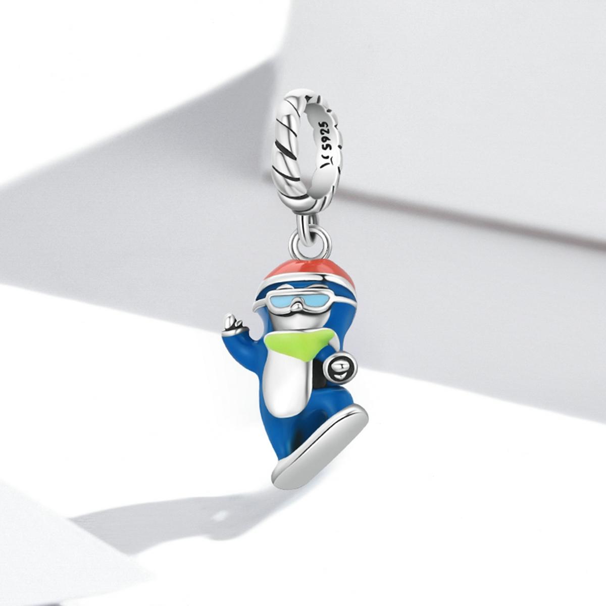 925 Sterling Silver Ski Penguin Pendant For Diy Bracelets & Necklaces 3