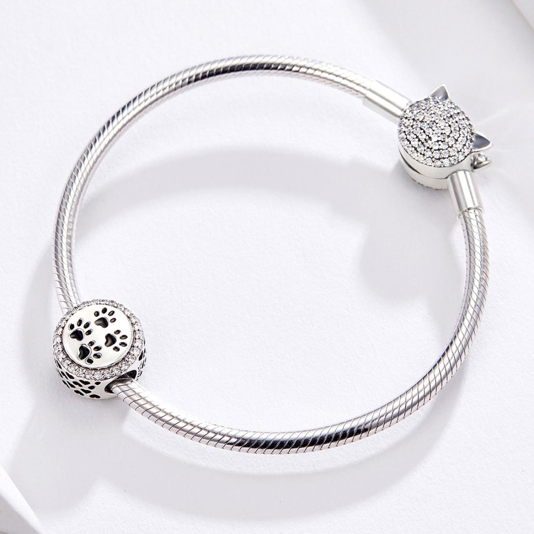 925 Sterling Silver Pet Paw Print Beads For Diy Bracelets & Necklaces 8
