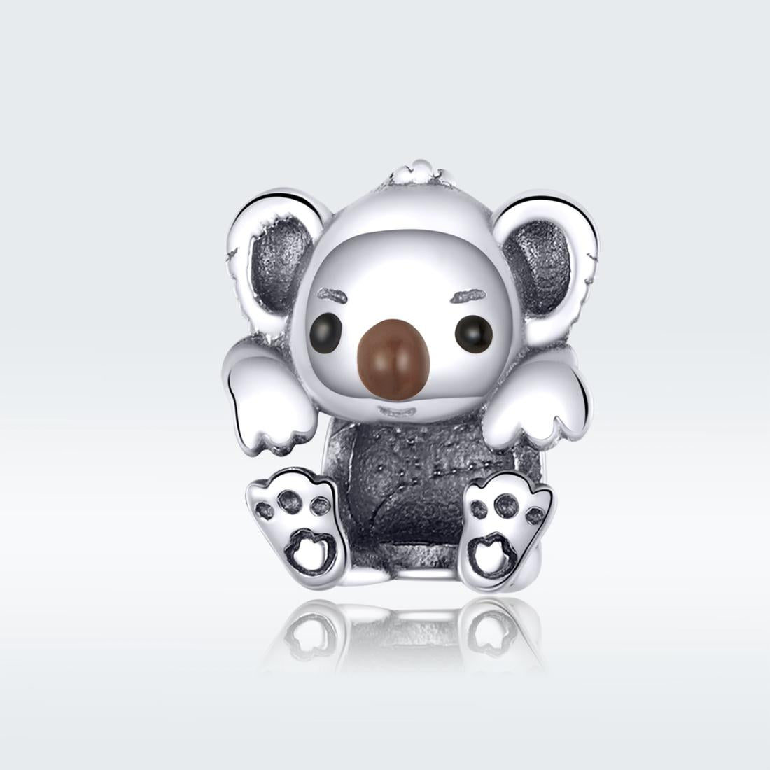 925 Sterling Silver Adorable Koala Animal Charm For Diy Bracelets 3