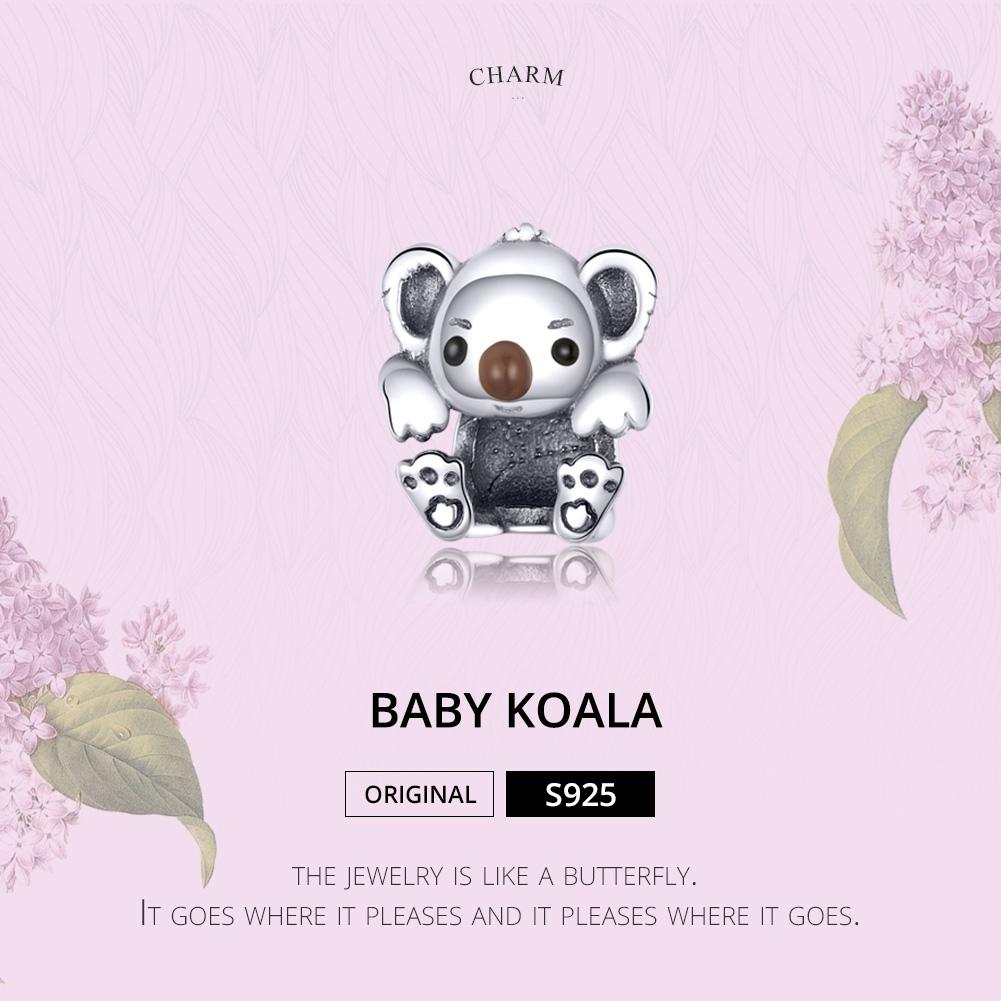 925 Sterling Silver Adorable Koala Animal Charm For Diy Bracelets 4