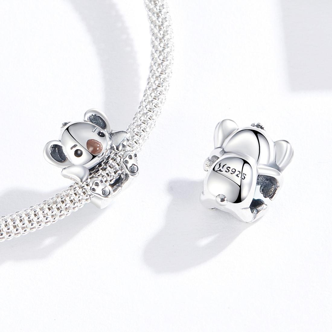 925 Sterling Silver Adorable Koala Animal Charm For Diy Bracelets 7