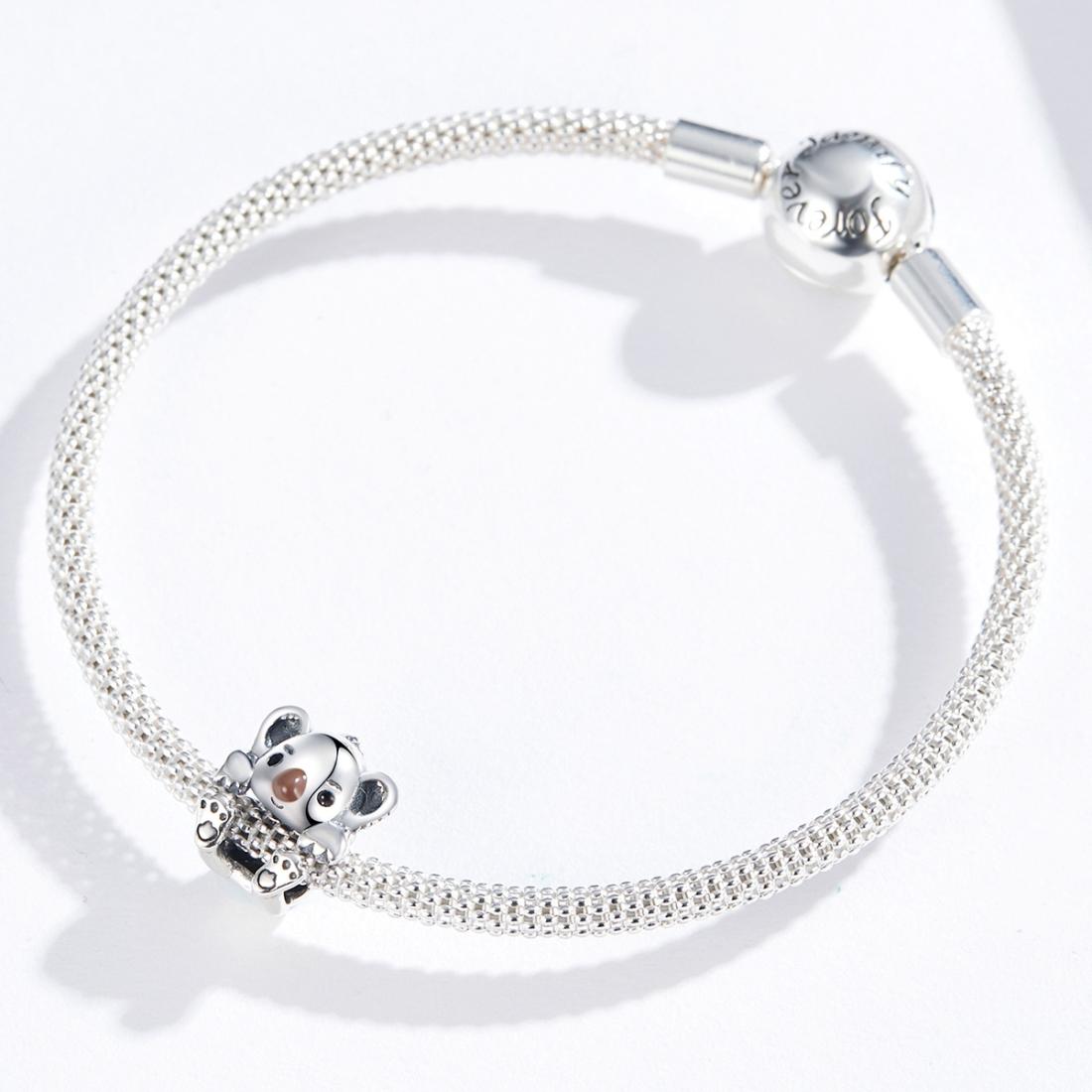 925 Sterling Silver Adorable Koala Animal Charm For Diy Bracelets 8
