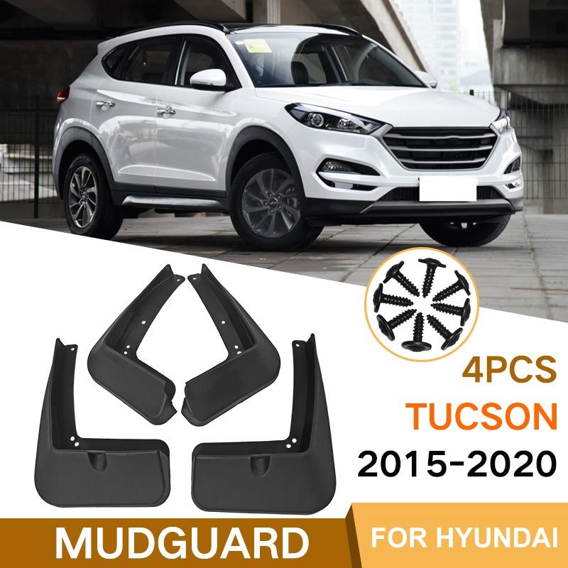 For Hyundai Tucson 2015-2020 4Pcs / Set Car Auto Soft Plastic Splash Flaps Fender Guard 3
