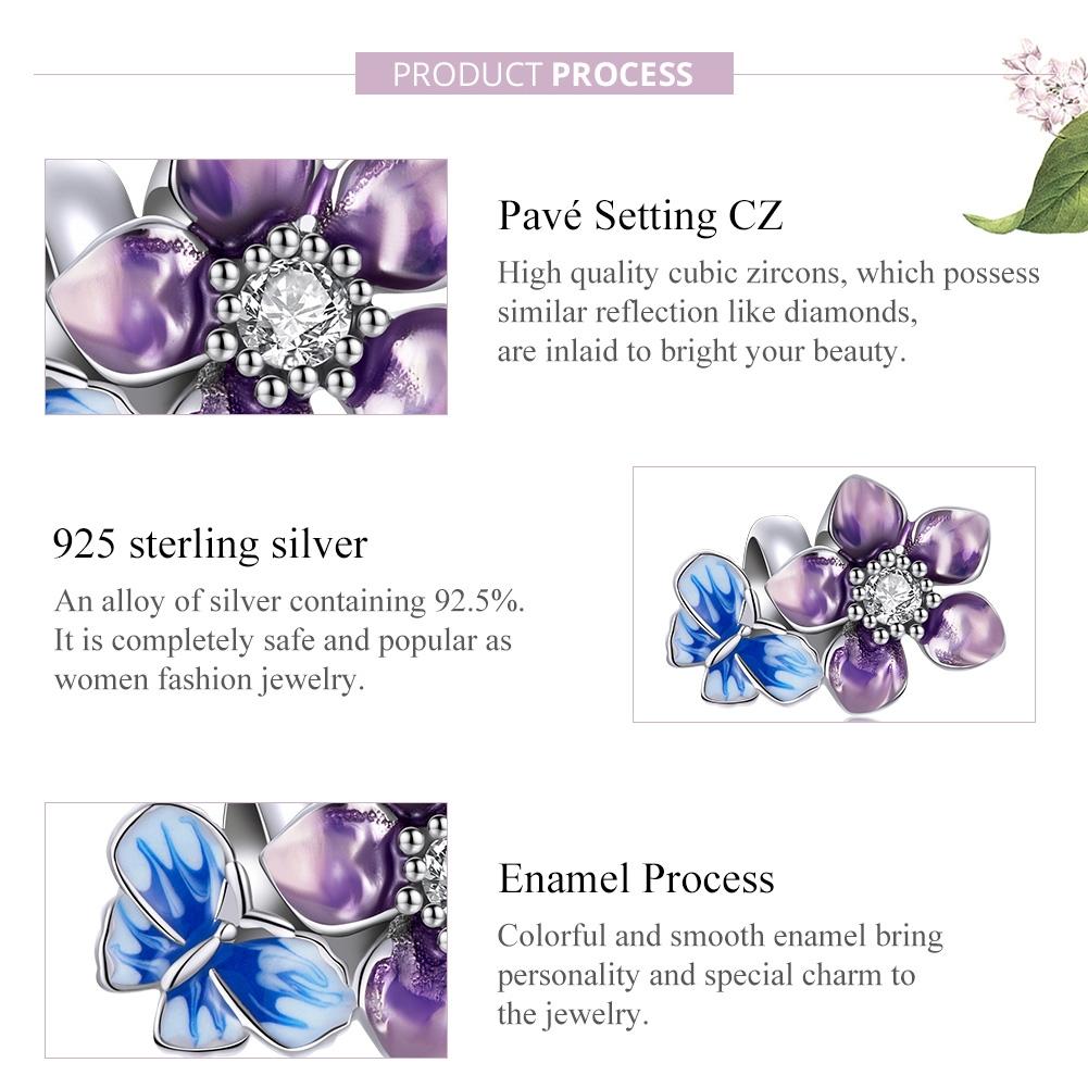 925 Sterling Silver Butterfly Flower Beads For Diy Bracelets & Necklaces 4