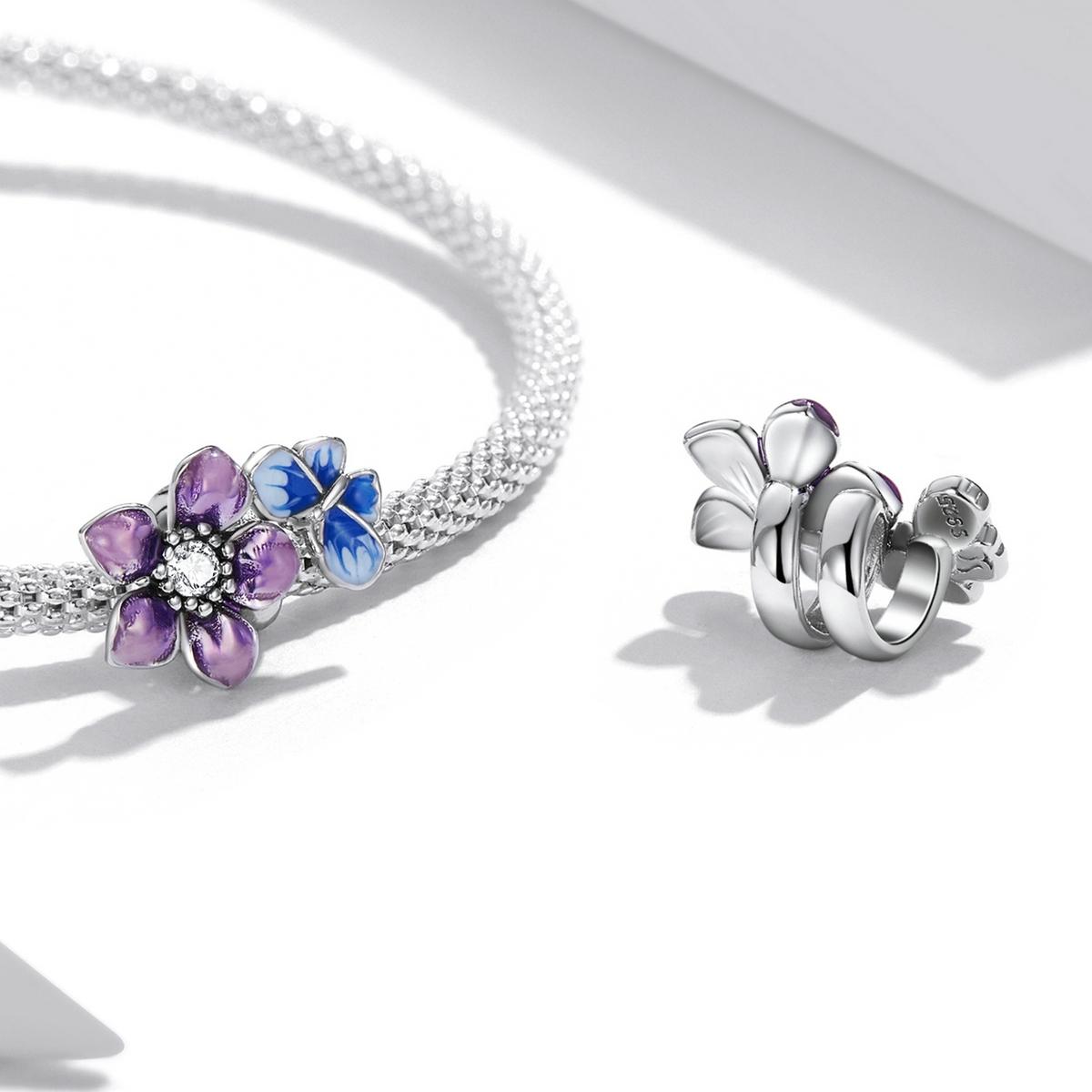 925 Sterling Silver Butterfly Flower Beads For Diy Bracelets & Necklaces 5
