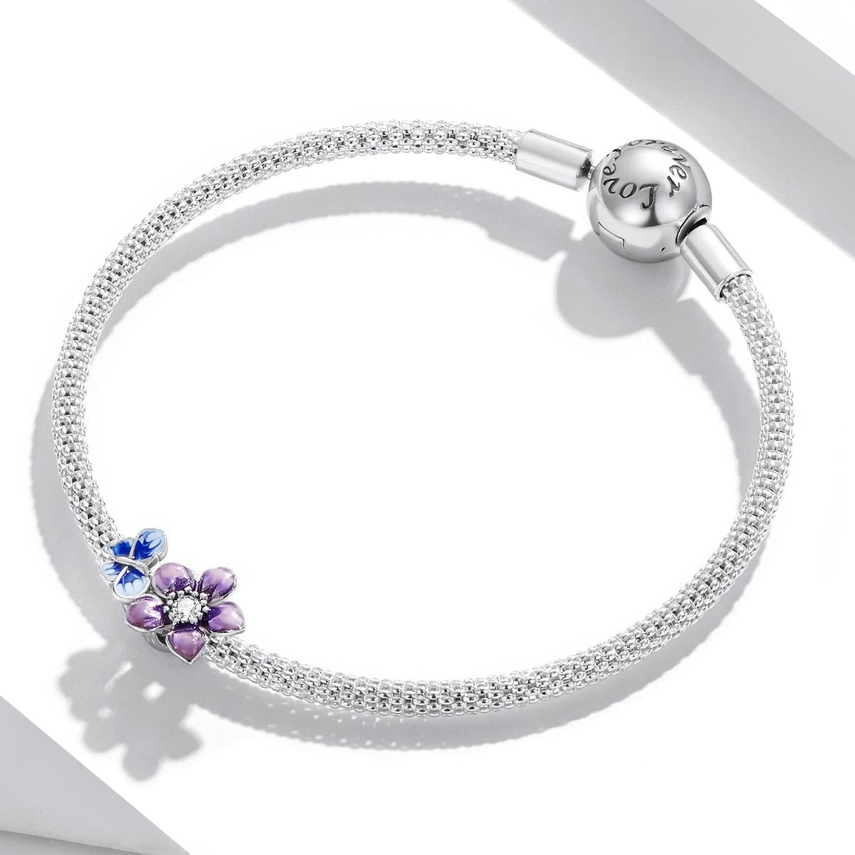 925 Sterling Silver Butterfly Flower Beads For Diy Bracelets & Necklaces 6