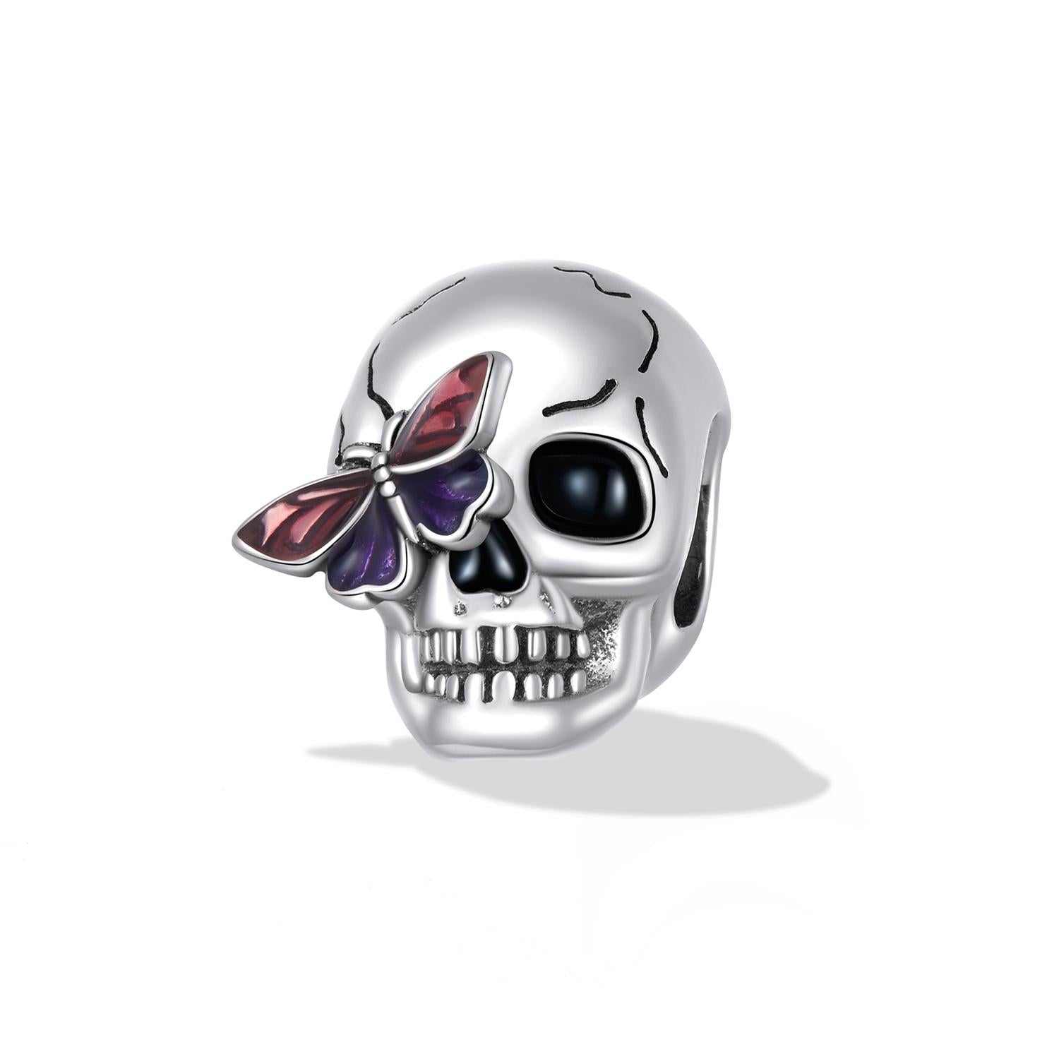 925 Sterling Silver Retro Skull Beads For Diy Bracelets & Necklaces 3