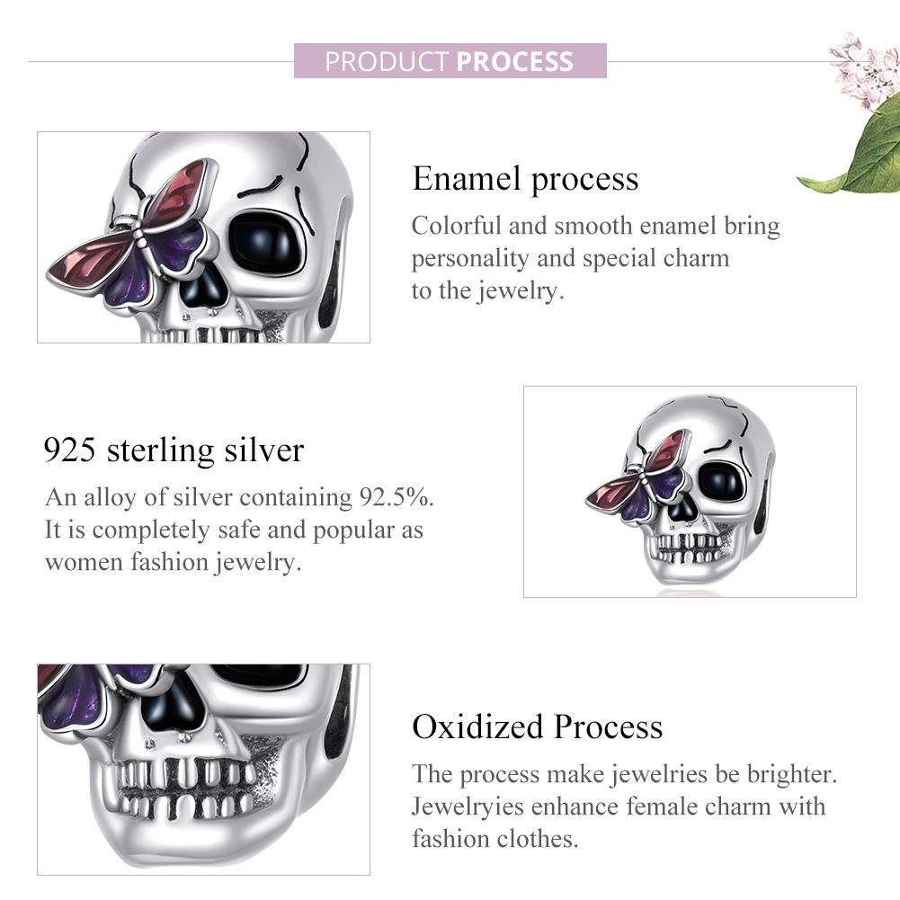 925 Sterling Silver Retro Skull Beads For Diy Bracelets & Necklaces 5