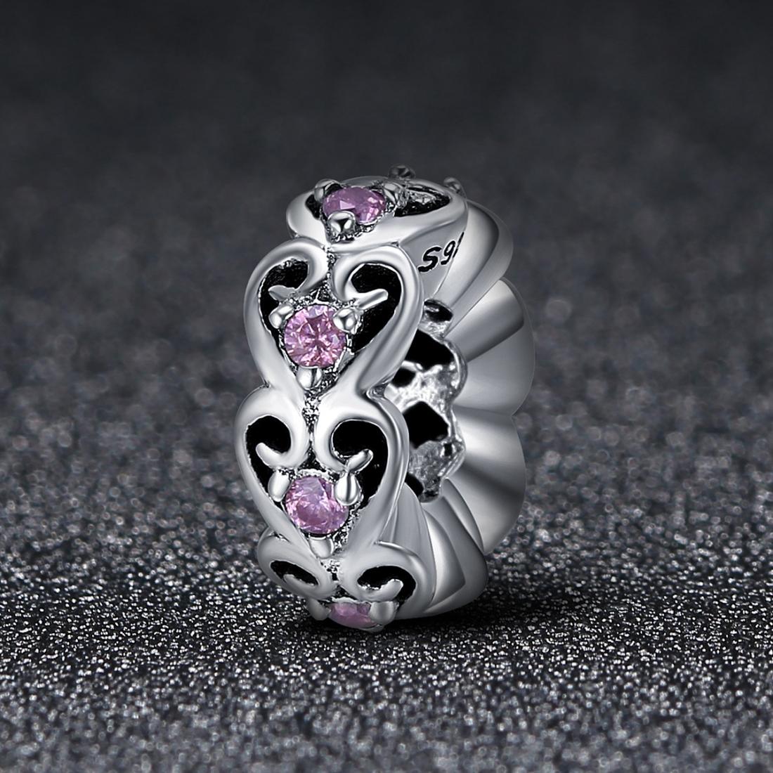 925 Sterling Silver Cat Heart Diamond Bead Bracelet / Necklace Accessory 4