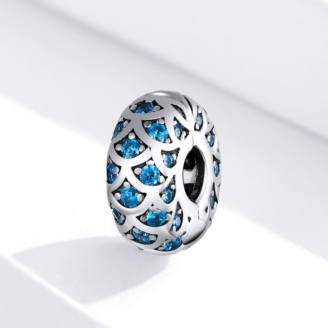 925 Sterling Silver Blue Zircon Bracelet / Necklace Beads 3