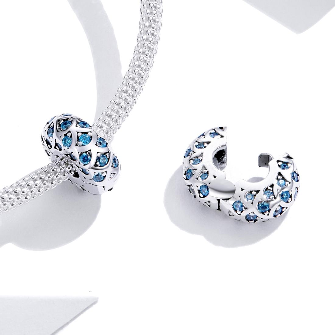 925 Sterling Silver Blue Zircon Bracelet / Necklace Beads 7