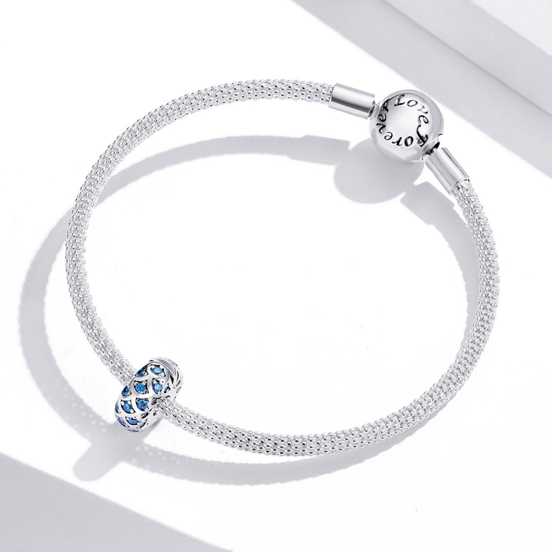 925 Sterling Silver Blue Zircon Bracelet / Necklace Beads 8