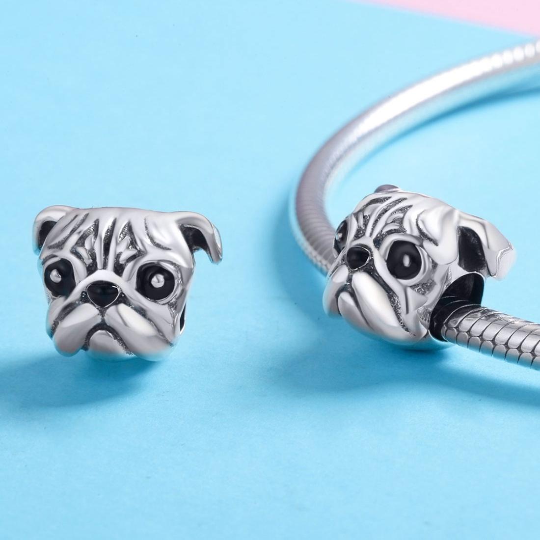 925 Sterling Silver Pug Diamond Bead Bracelet Accessory 6