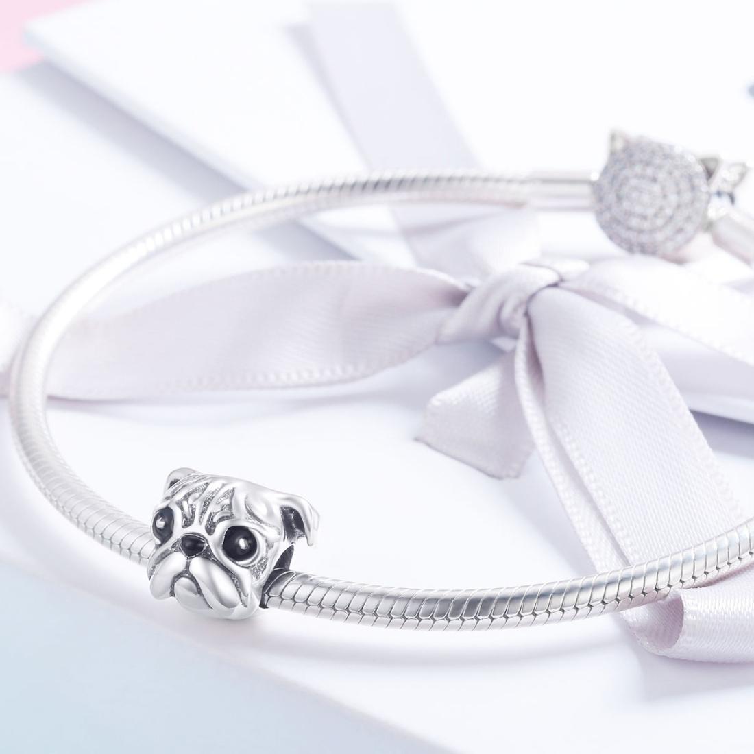 925 Sterling Silver Pug Diamond Bead Bracelet Accessory 7