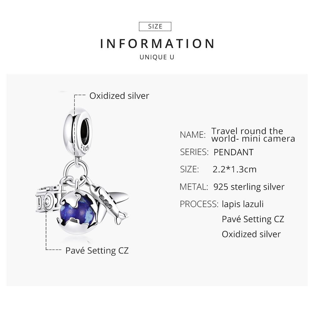 925 Sterling Silver Blue Zircon Aircraft Pendant For Diy Bracelets & Necklaces 4
