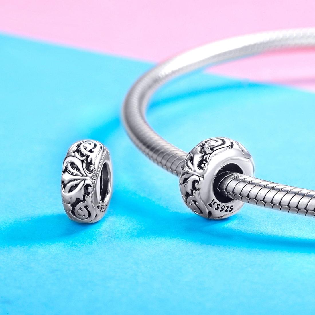 925 Sterling Silver Flower Beads Bracelet Hollow Pattern 6