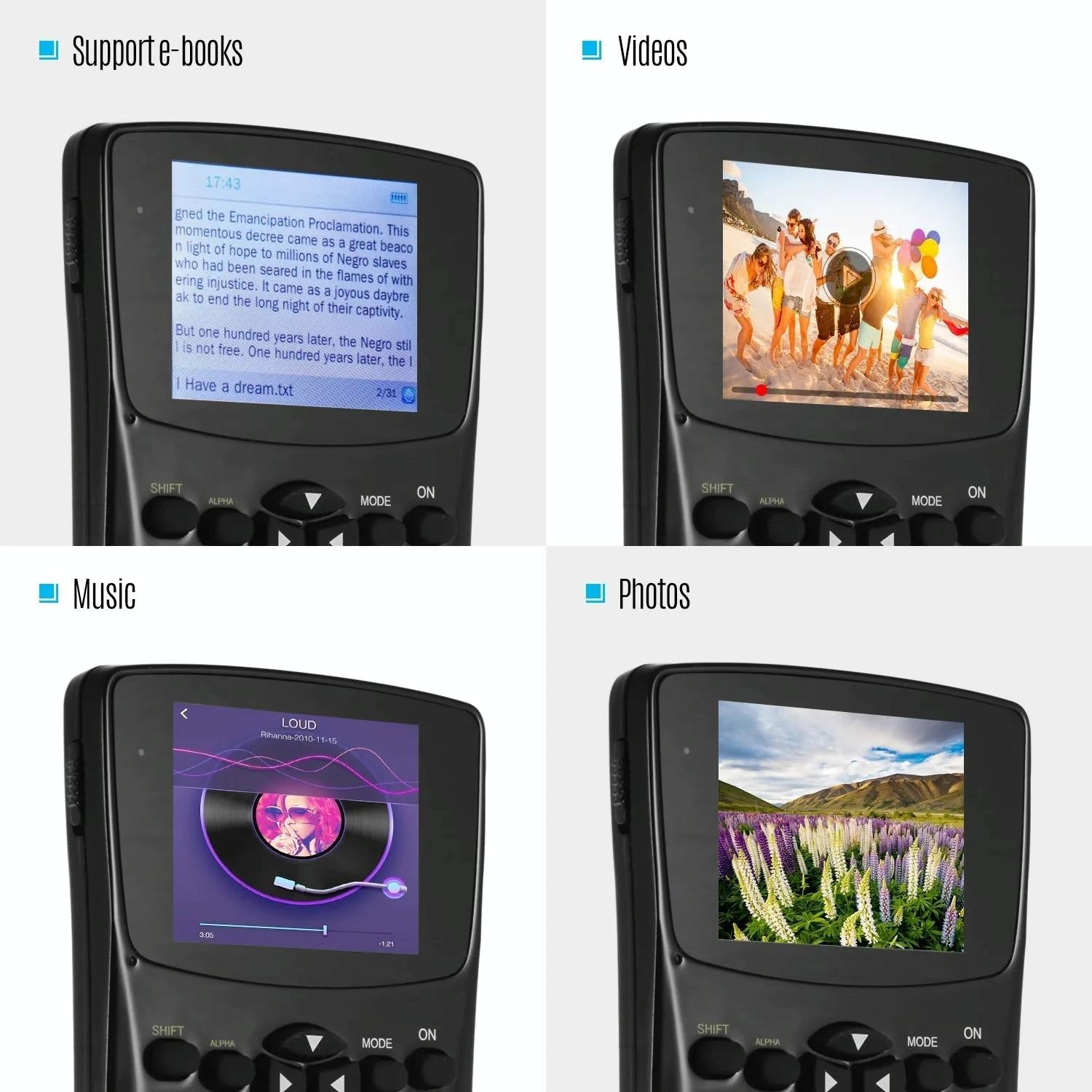 2.4 Inch Anti Peeping Scientific Calculator With Display Sound Recording Radio Music & Video 8