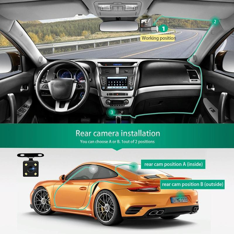 1080p Hd Multi-language Driving Recorder with 3 Lenses 7
