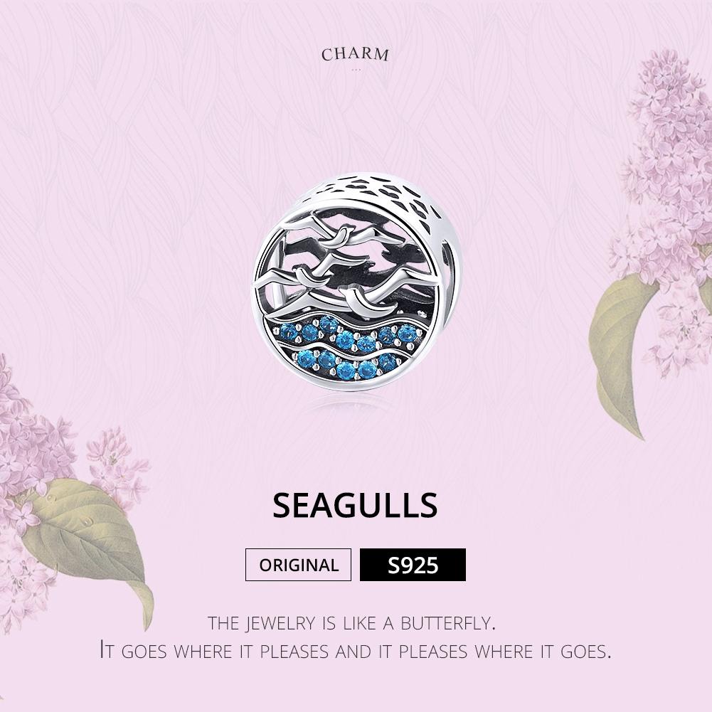 925 Sterling Silver Blue Seagull Beaded Bracelet Accessories 4