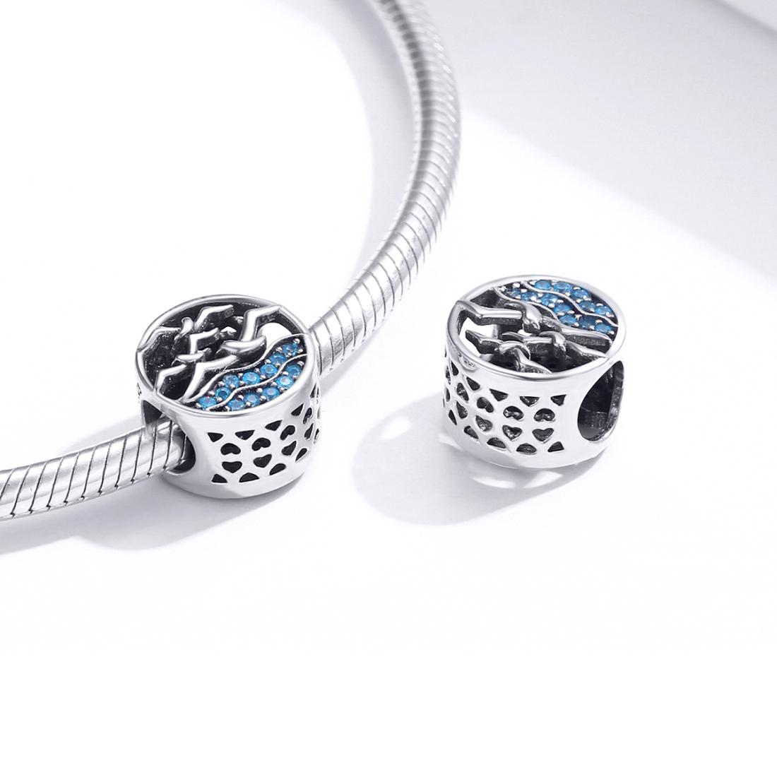 925 Sterling Silver Blue Seagull Beaded Bracelet Accessories 6