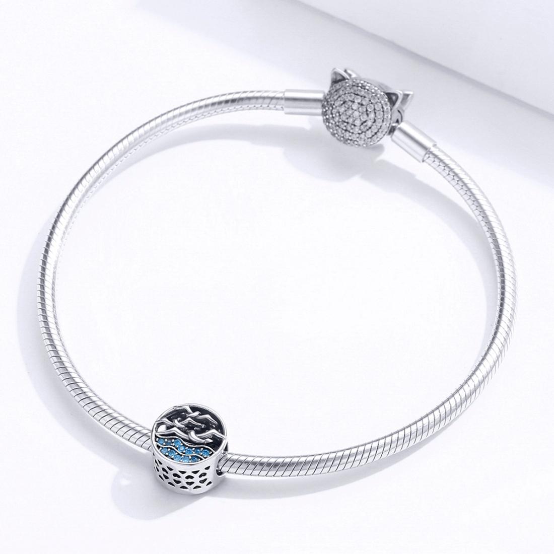 925 Sterling Silver Blue Seagull Beaded Bracelet Accessories 8