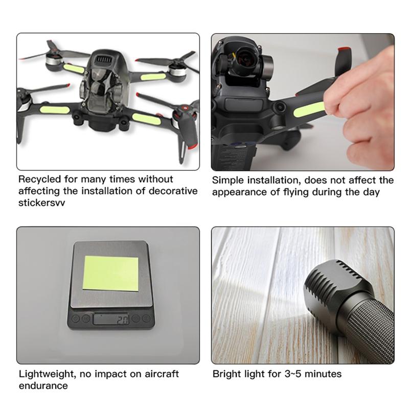 2-pack Luminous Night Flight Stickers for Dji Fpv Drone 5