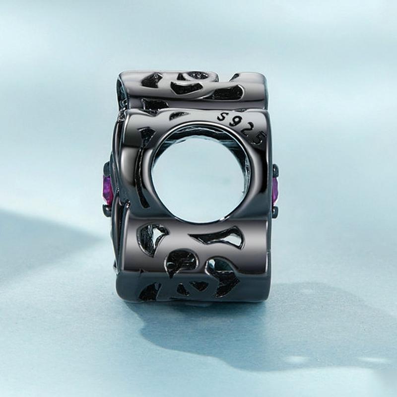 925 Sterling Silver Diy Black Rose Bead Bracelet 4
