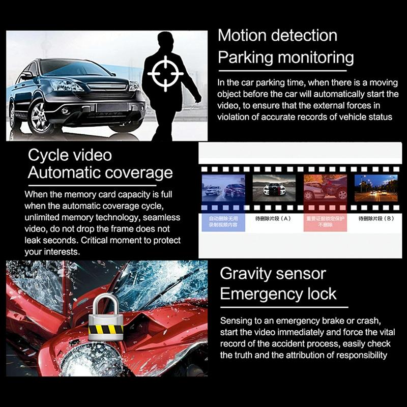 1080p Hd Night Vision Driving Recorder - 4 Inch Screen 6