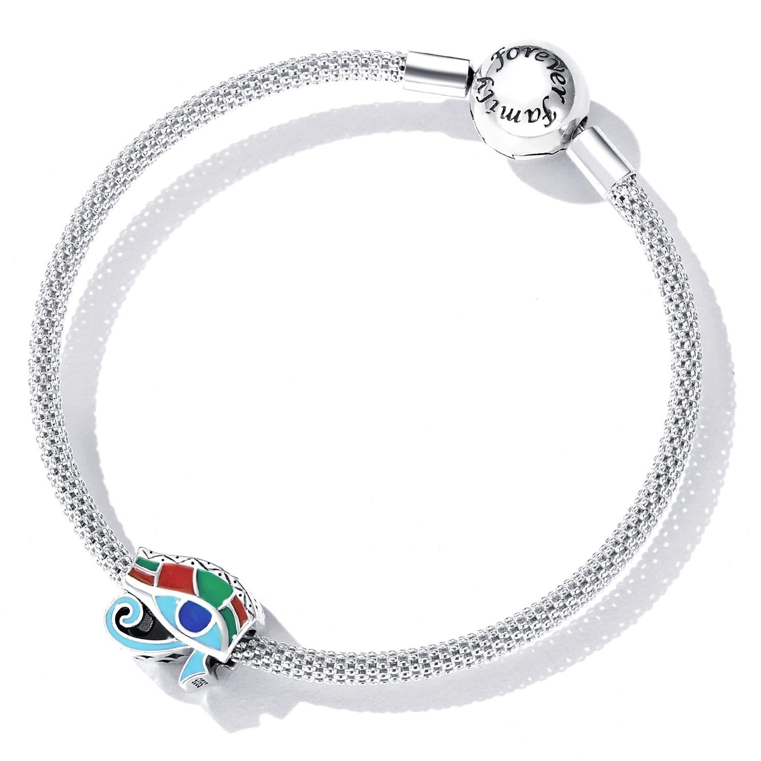 925 Sterling Silver Eye Of Horus Bracelet / Necklace Beads 7