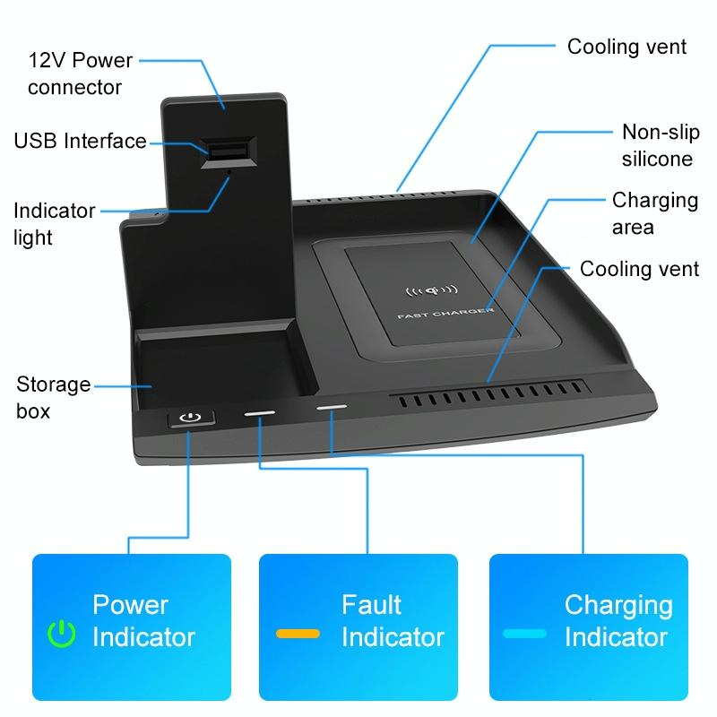 Wireless Charger for Honda Accord 2018-2022 - 10w Qi Quick Charge 3