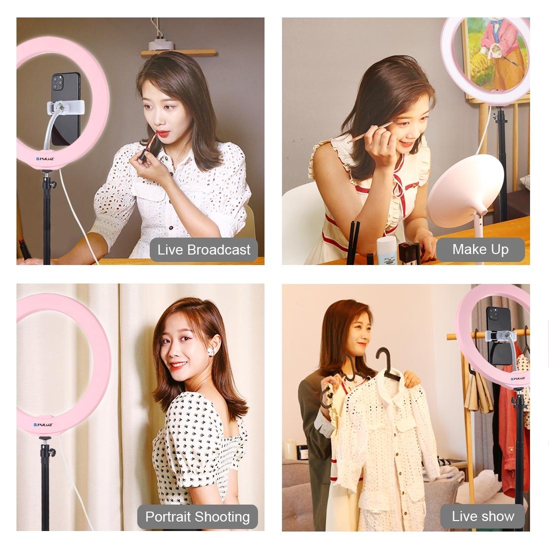 26cm Dimmable Led Ring Light with Tripod and Phone Clamp - Black 7