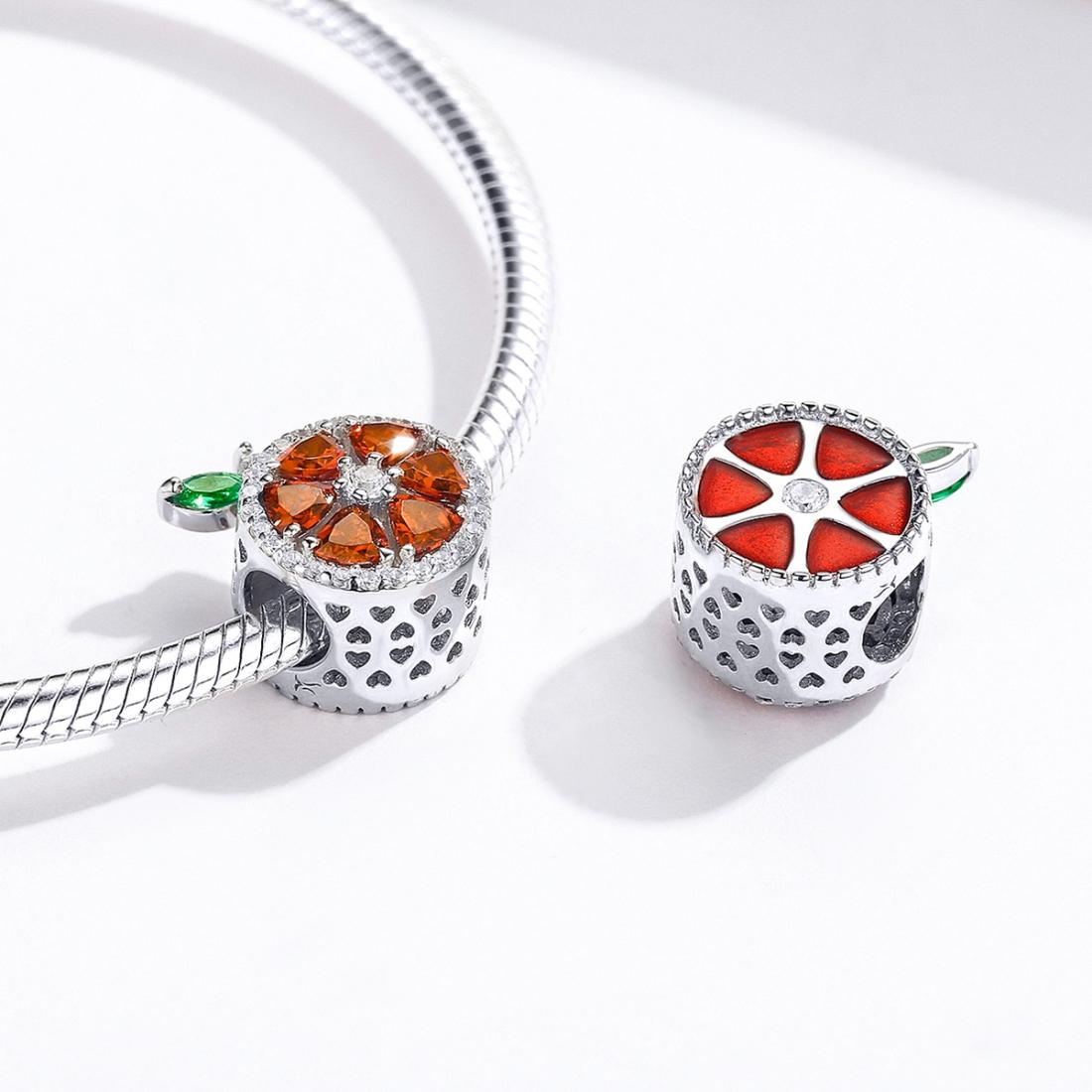 925 Sterling Silver Red Pomelo Bead Bracelet / Necklace Set 7
