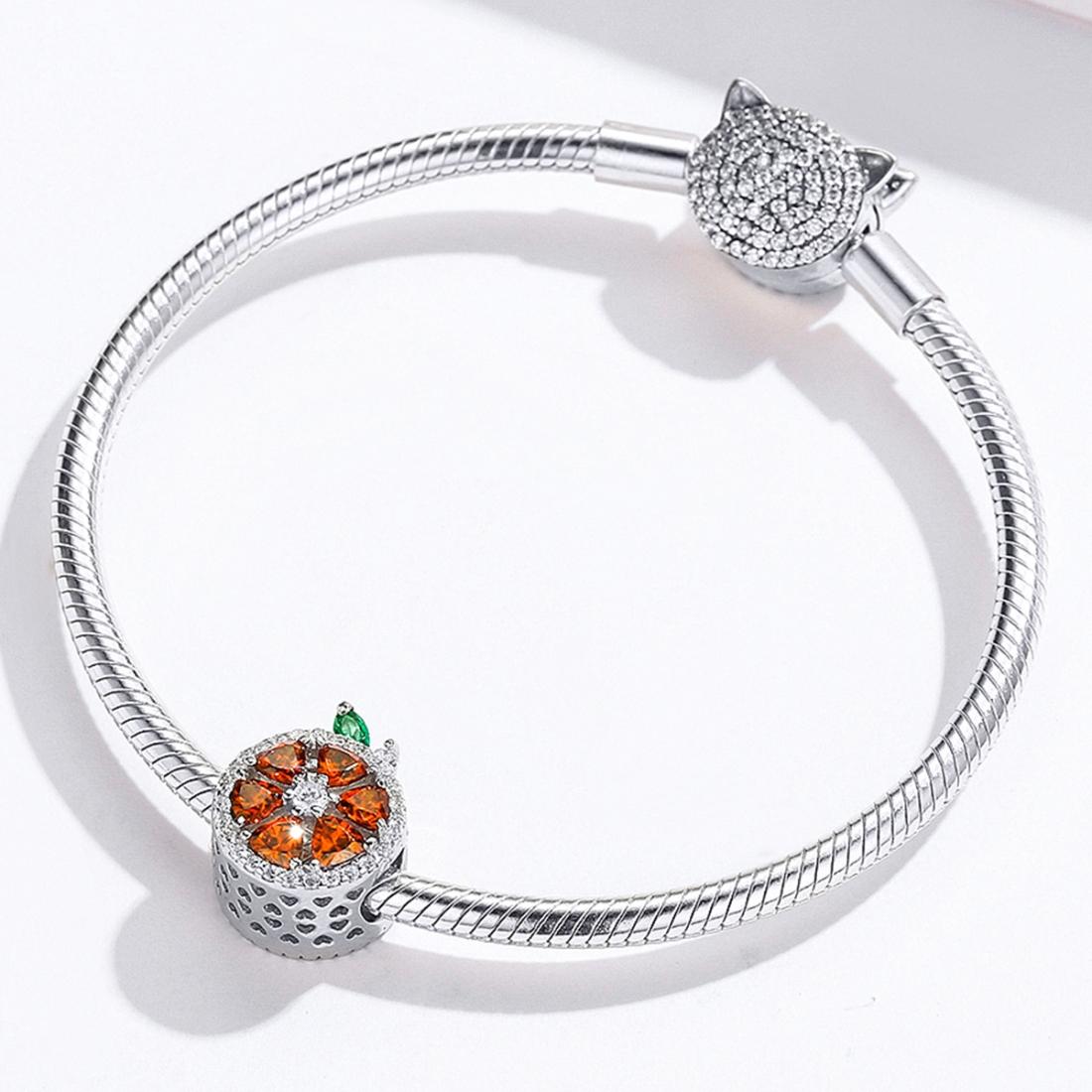 925 Sterling Silver Red Pomelo Bead Bracelet / Necklace Set 8