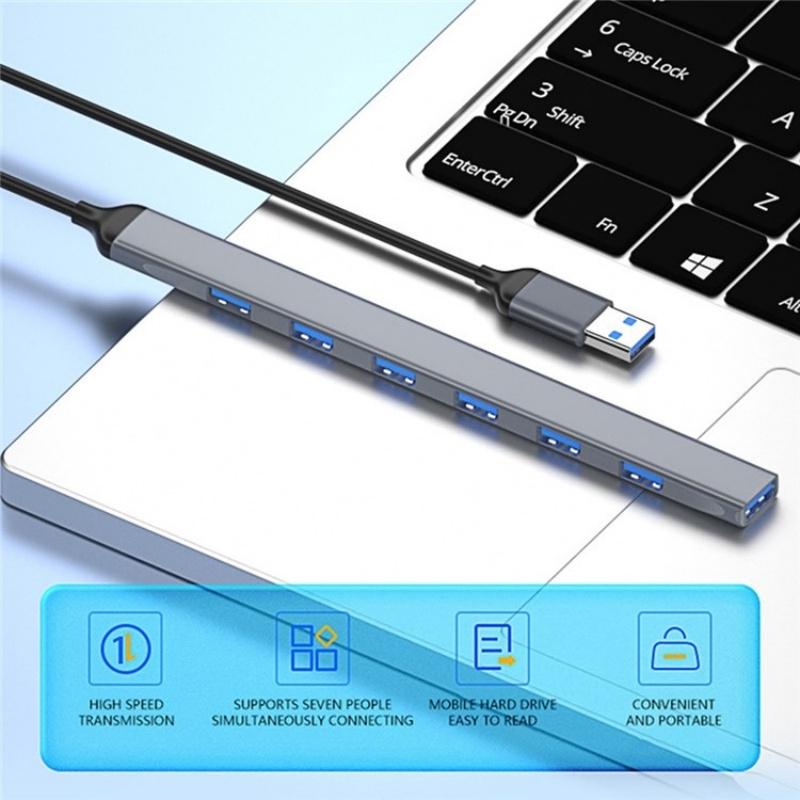 7-Port Usb 3.0 / 2.0 Hub Expansion Dock Station 3