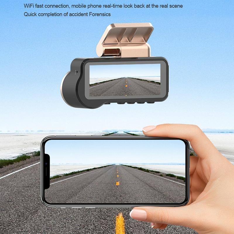 1080p Hd Night Vision Wifi Driving Recorder with In-car Camera - 3.16 Inch 7