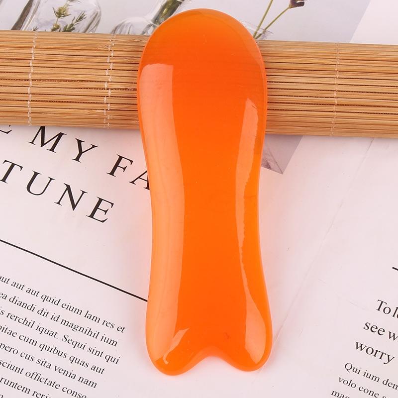 Facial Massage Scraping Tool Resin Tendon Stick For Beauty Salon And Acupuncture Pen Yellow Fish Plate 3
