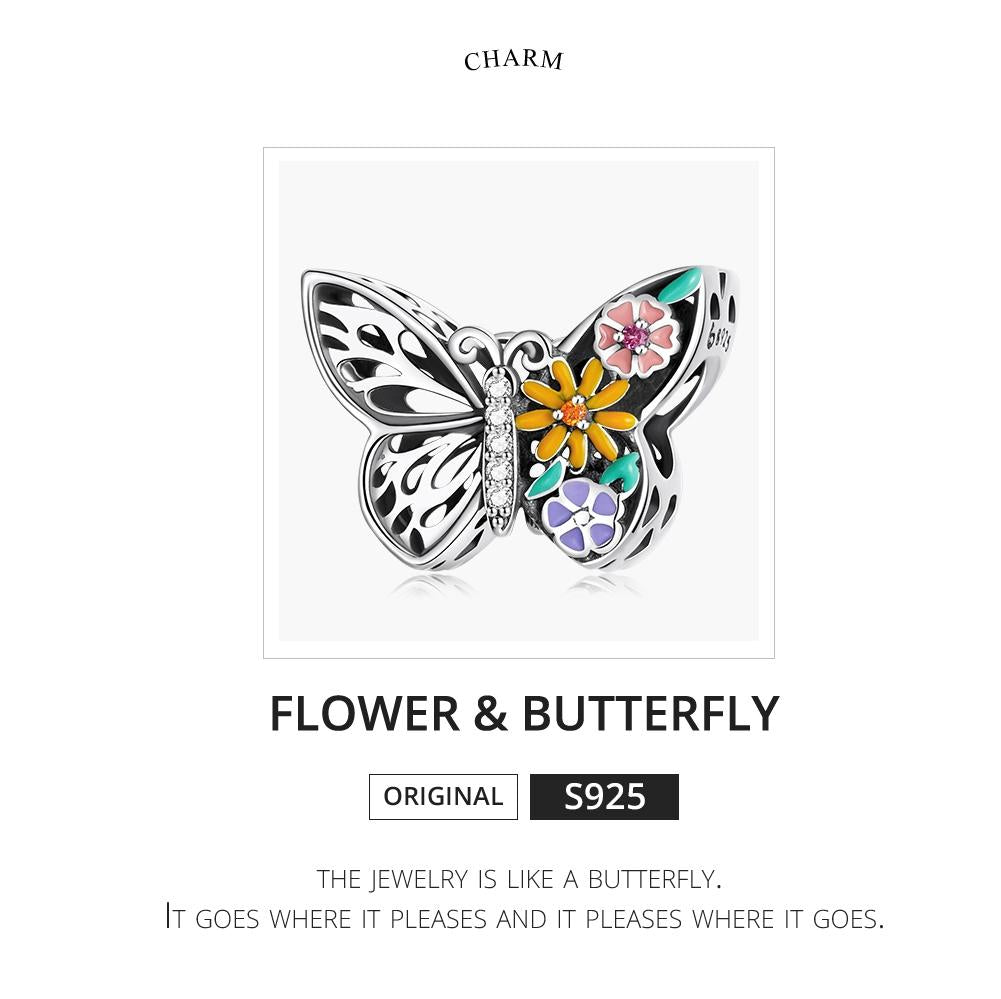 925 Sterling Silver Flower Butterfly Beads For Diy Bracelets & Necklaces 3