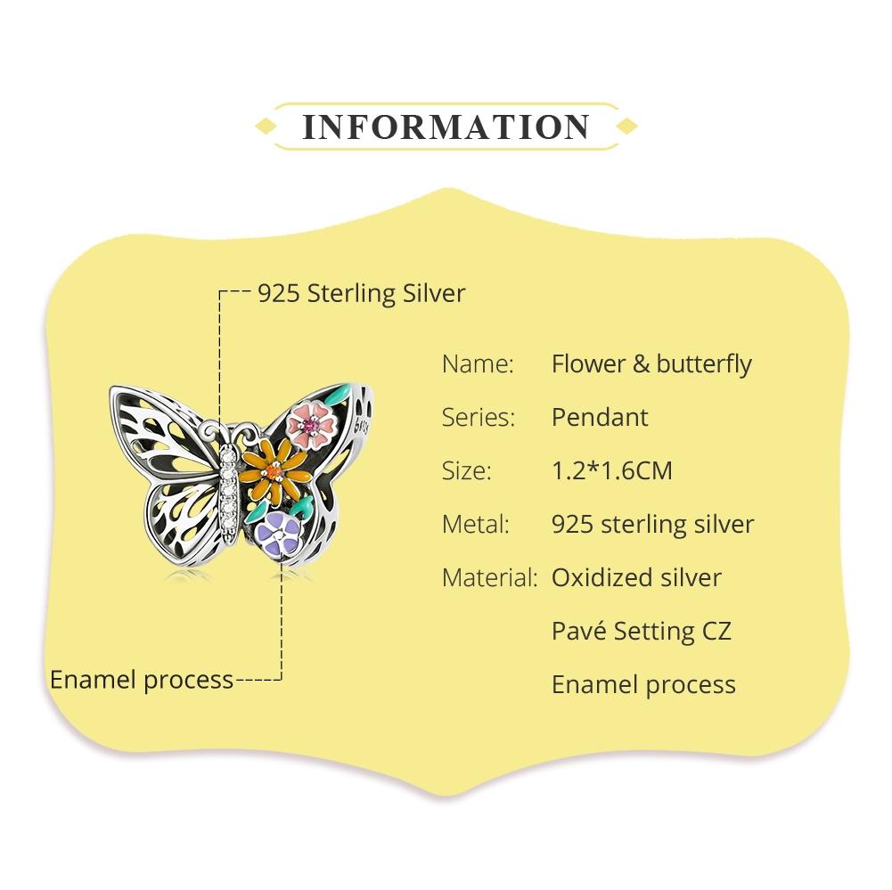 925 Sterling Silver Flower Butterfly Beads For Diy Bracelets & Necklaces 4