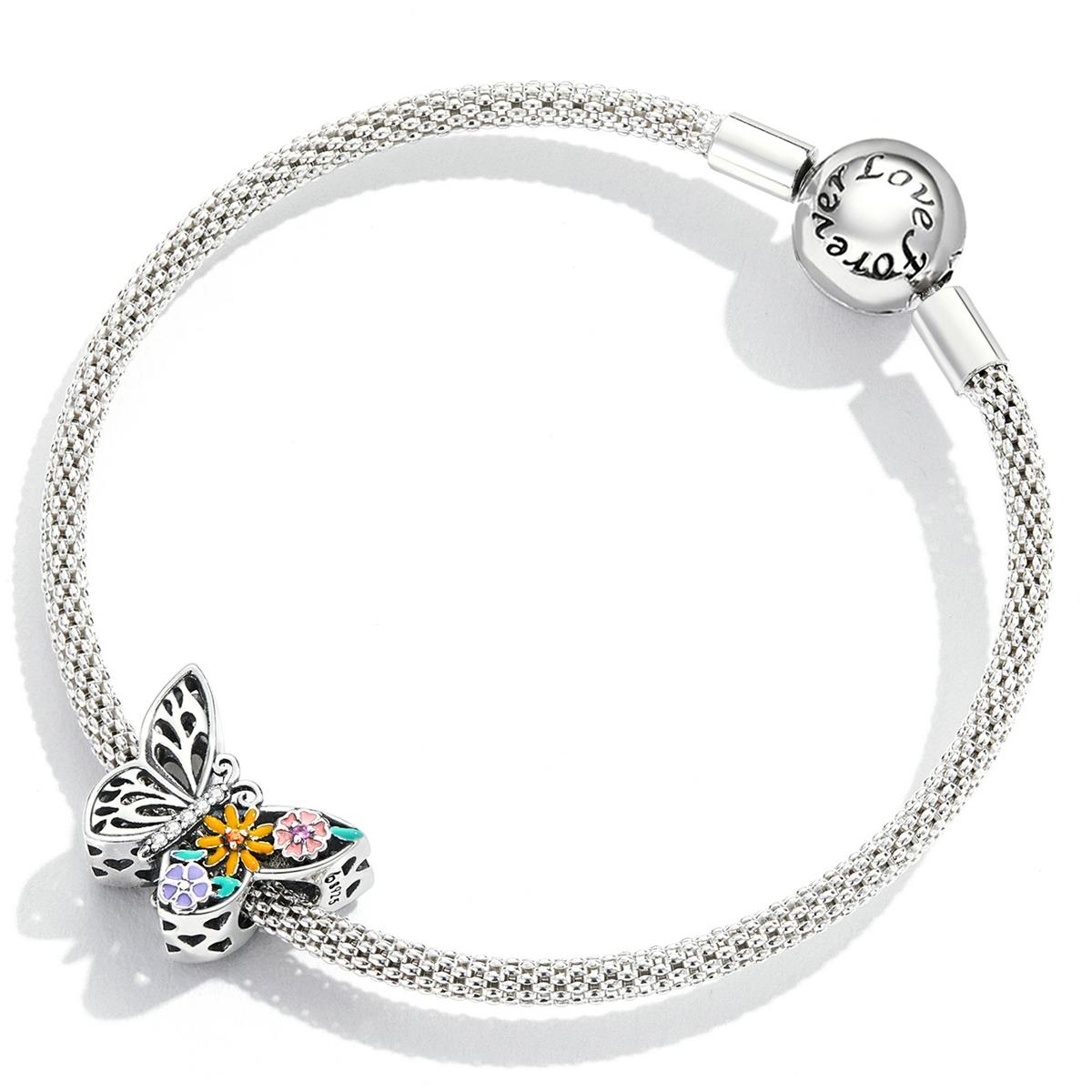 925 Sterling Silver Flower Butterfly Beads For Diy Bracelets & Necklaces 7