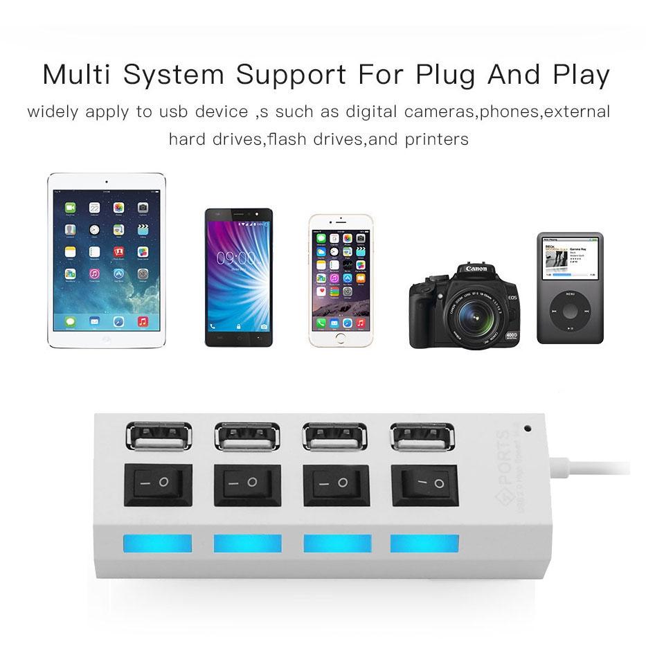 4-Port Usb Hub With High Speed 2.0 Splitter And On / Off Switch 5