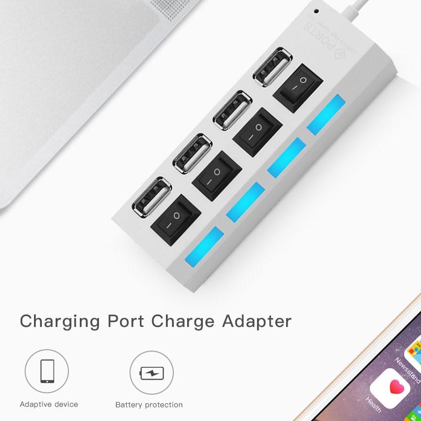 4-Port Usb Hub With High Speed 2.0 Splitter And On / Off Switch 6