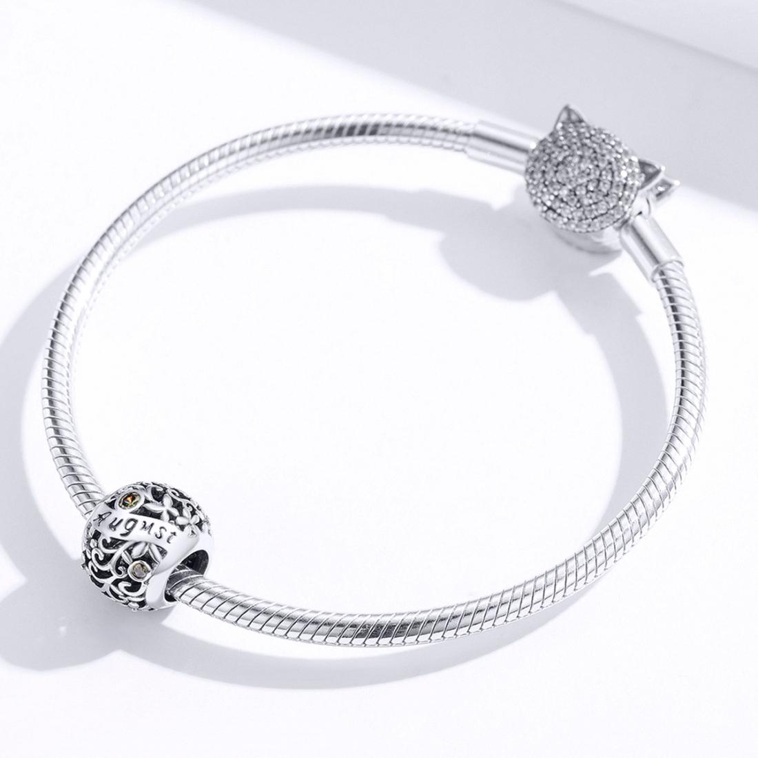 925 Sterling Silver Diy Birthstone Bracelet & Necklace Set August Style - August 5