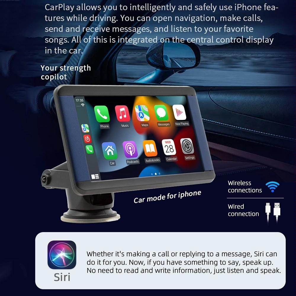 7 Inch Car Mp5 Player With Carplay & Tablet Monitor 4